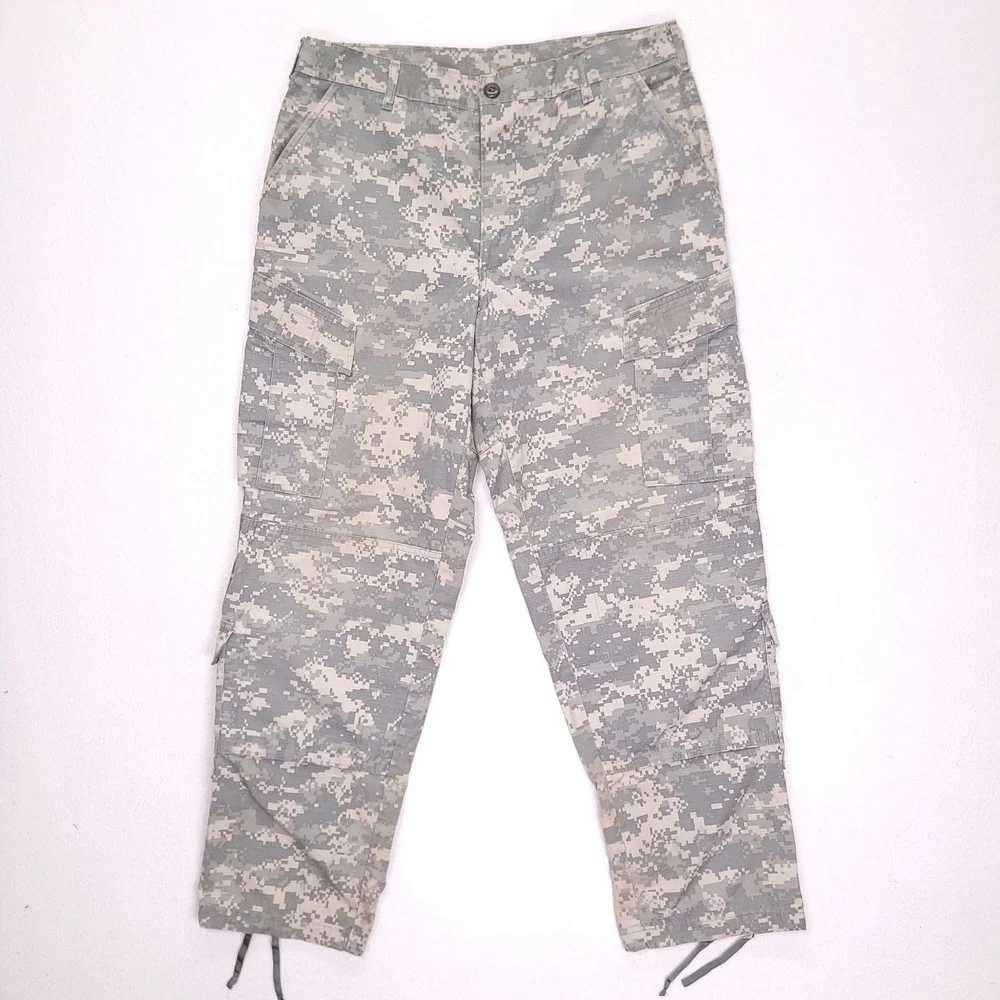US Army ACU Digital Camo Cargo‎ Pants Medium Regular Ripstop Trousers 34x31